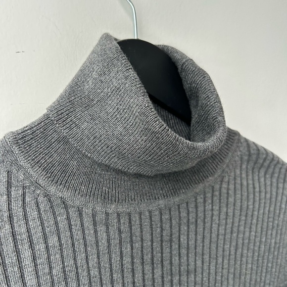 Zara Ribbed Knit Turtleneck Top Grey - Picture 11 of 11